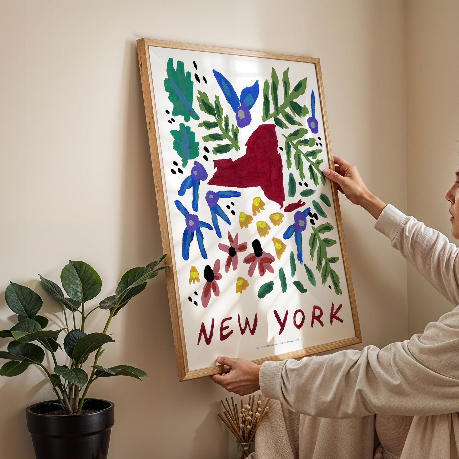 New York American Gouache Print