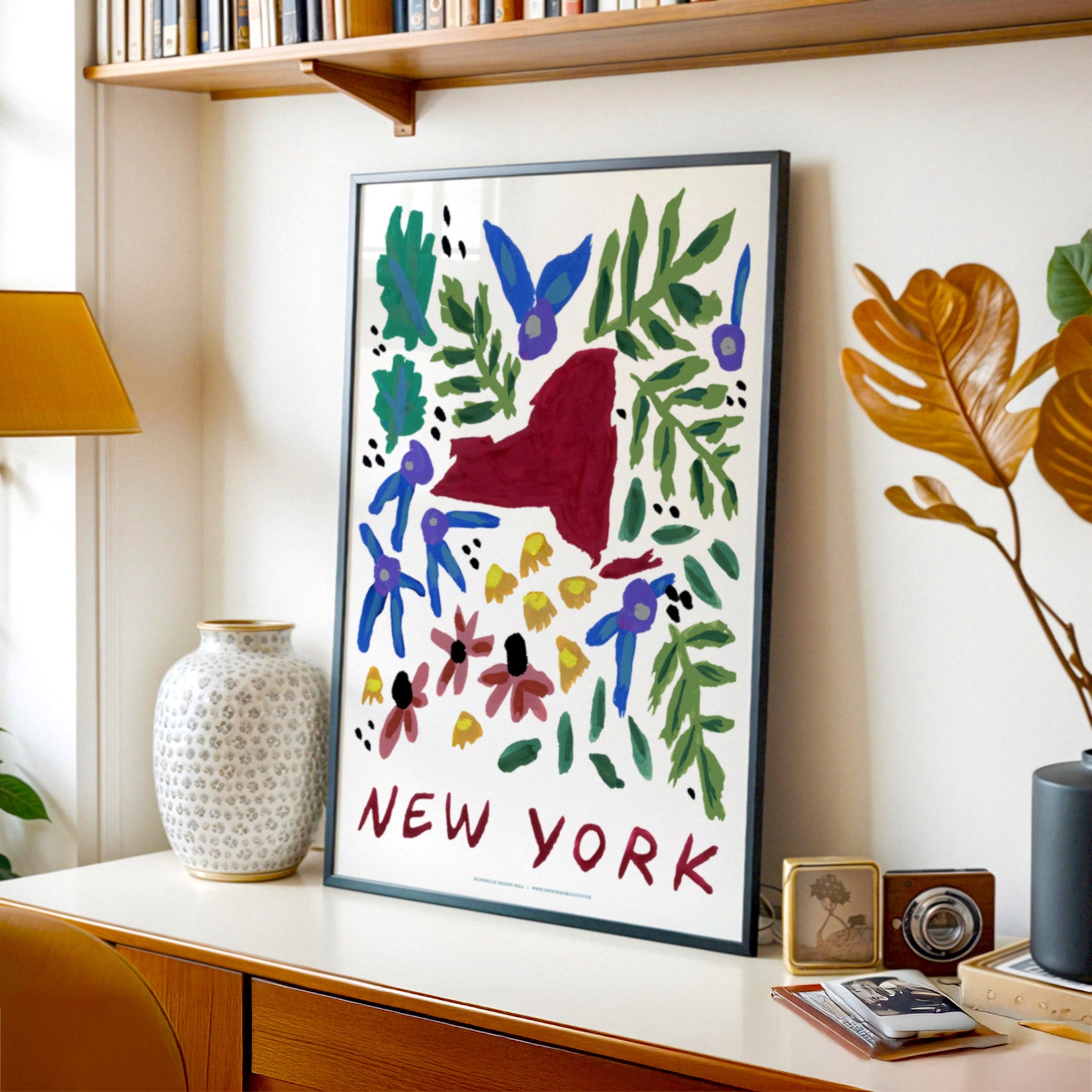 New York American Gouache Print