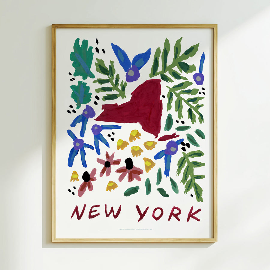 New York American Gouache Print