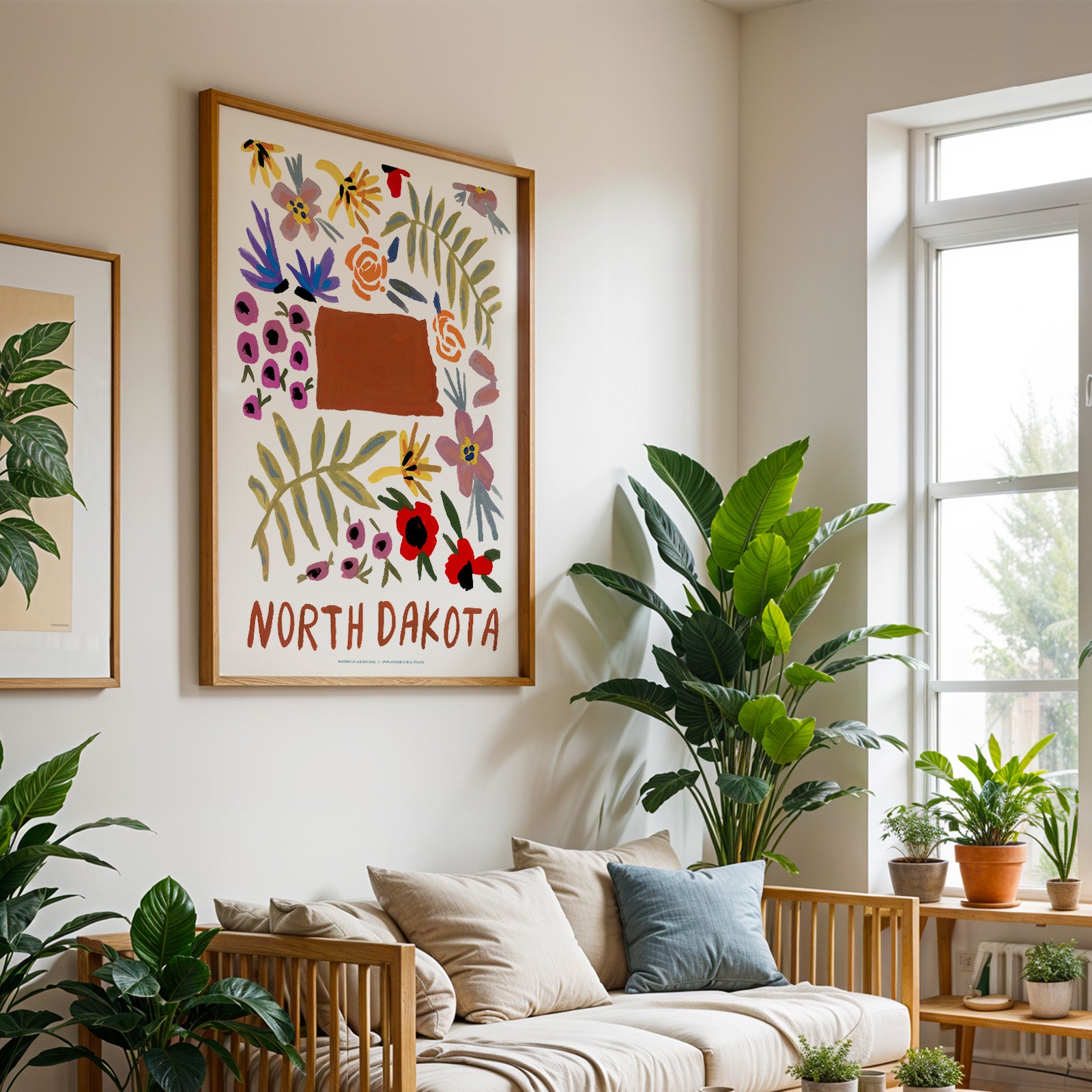 North Dakota American Gouache Print