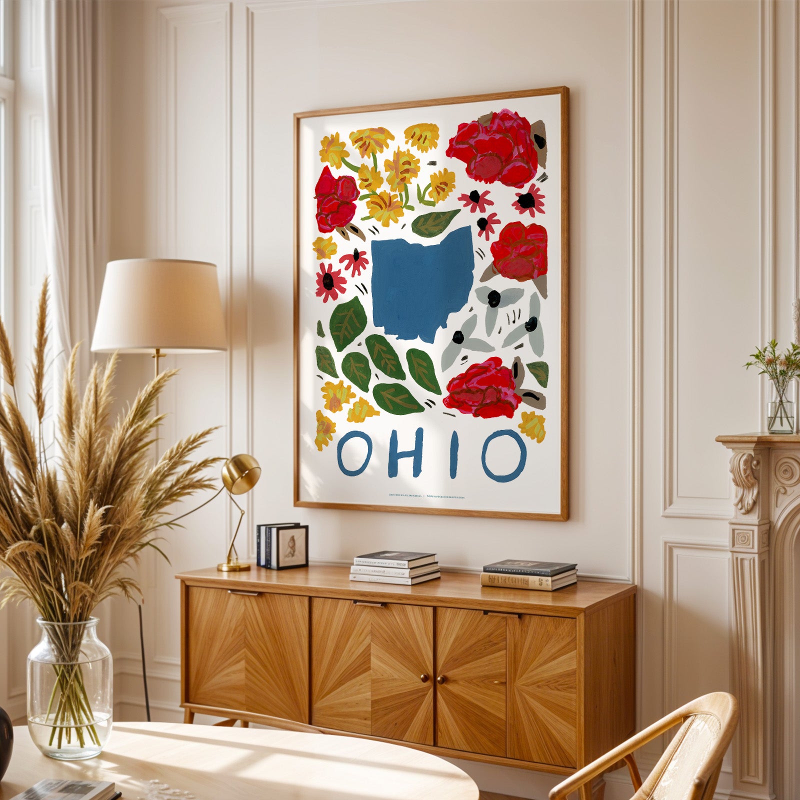 Ohio American Gouache Print