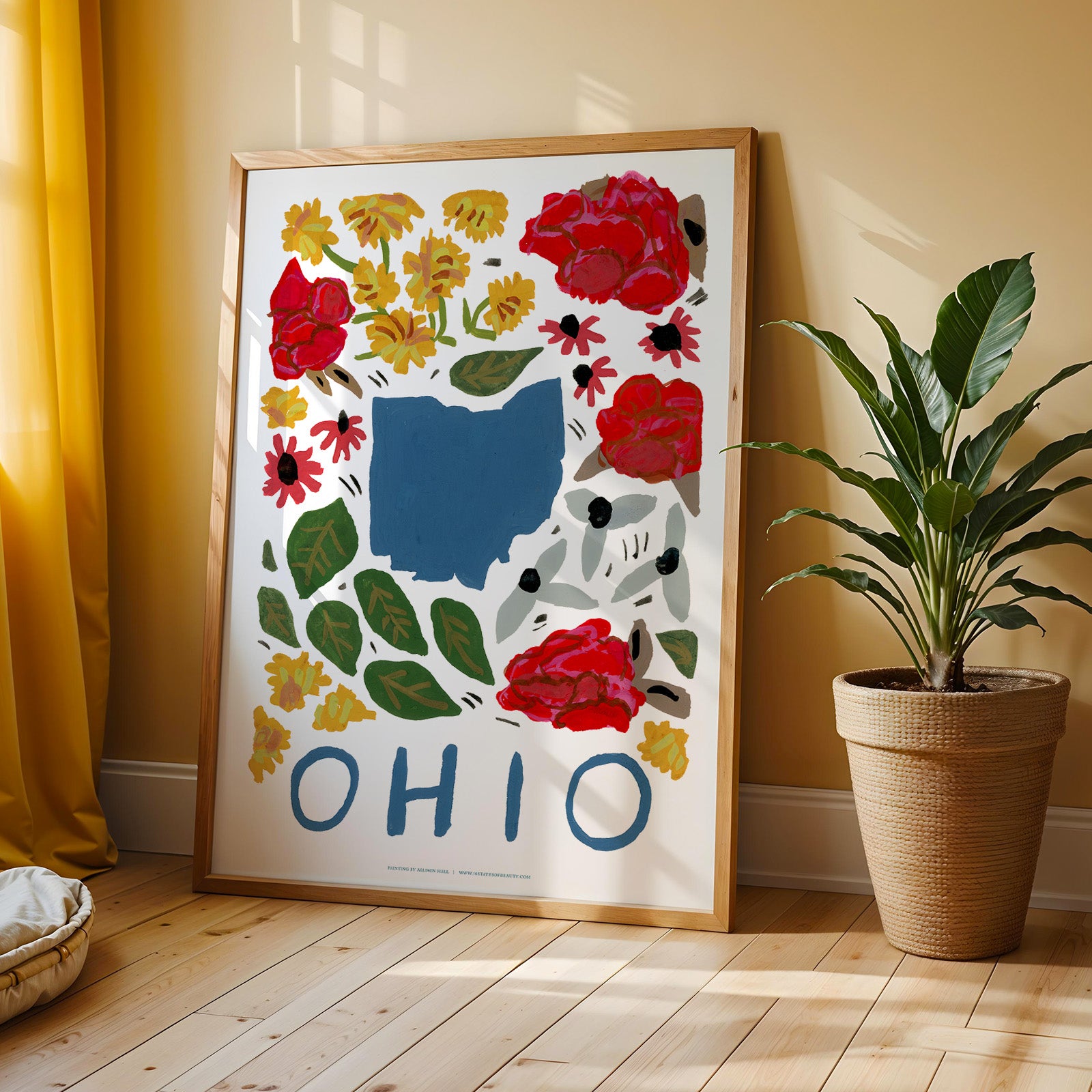 Ohio American Gouache Print