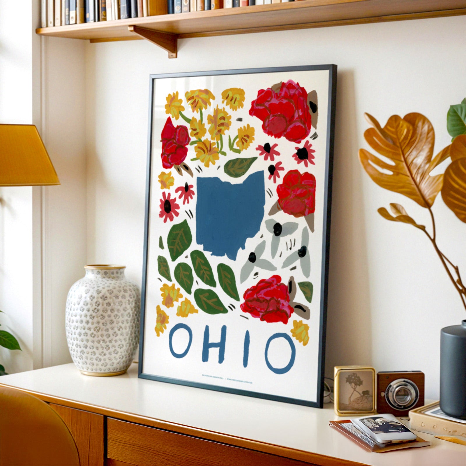 Ohio American Gouache Print