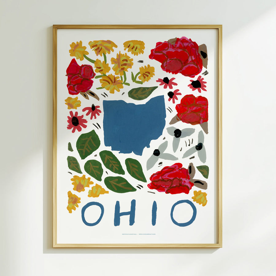 Ohio American Gouache Print