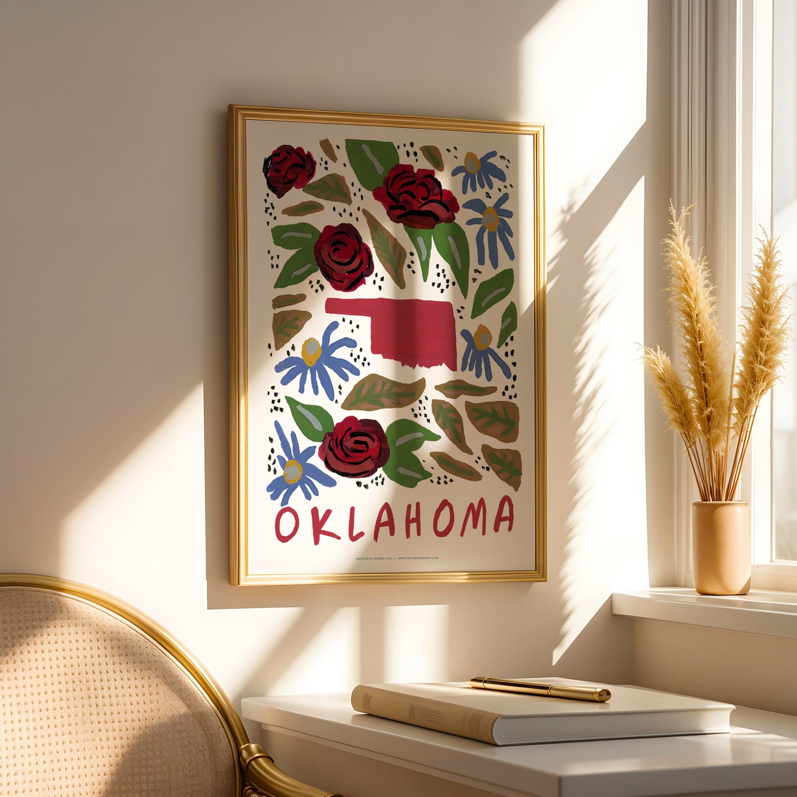 Oklahoma American Gouache Print