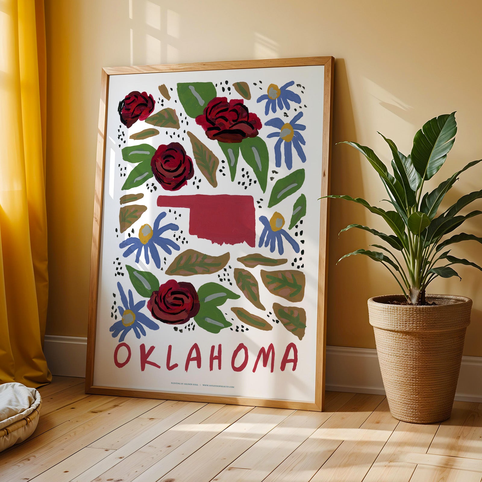 Oklahoma American Gouache Print