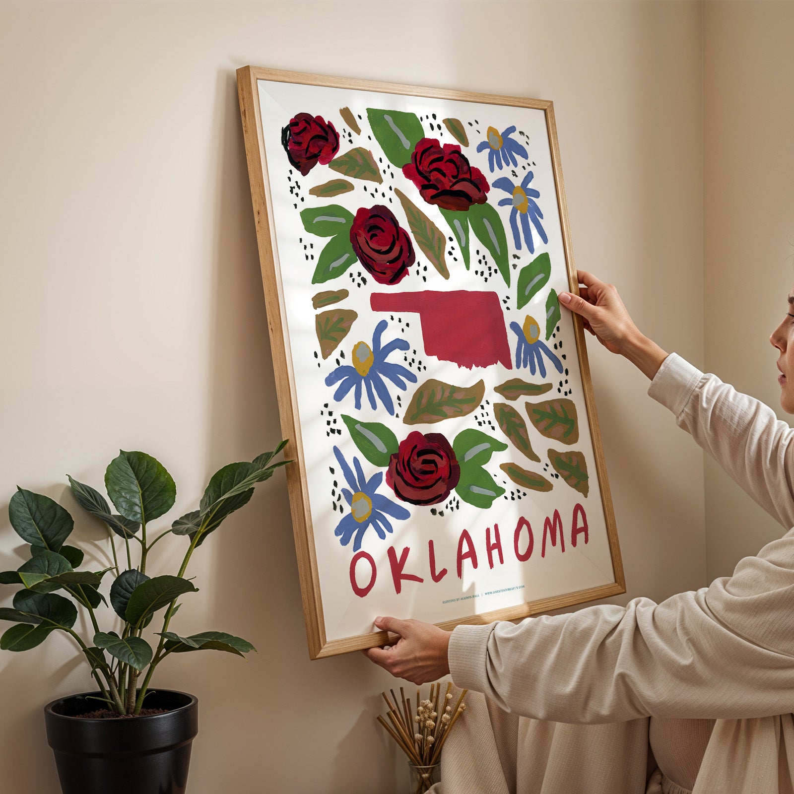 Oklahoma American Gouache Print