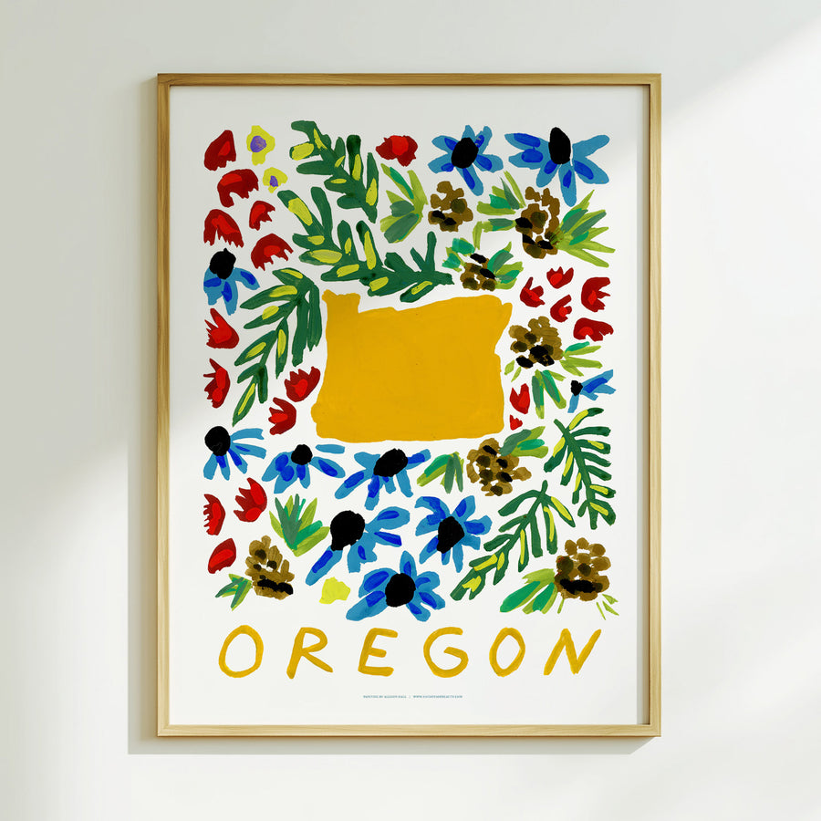 Oregon American Gouache Print