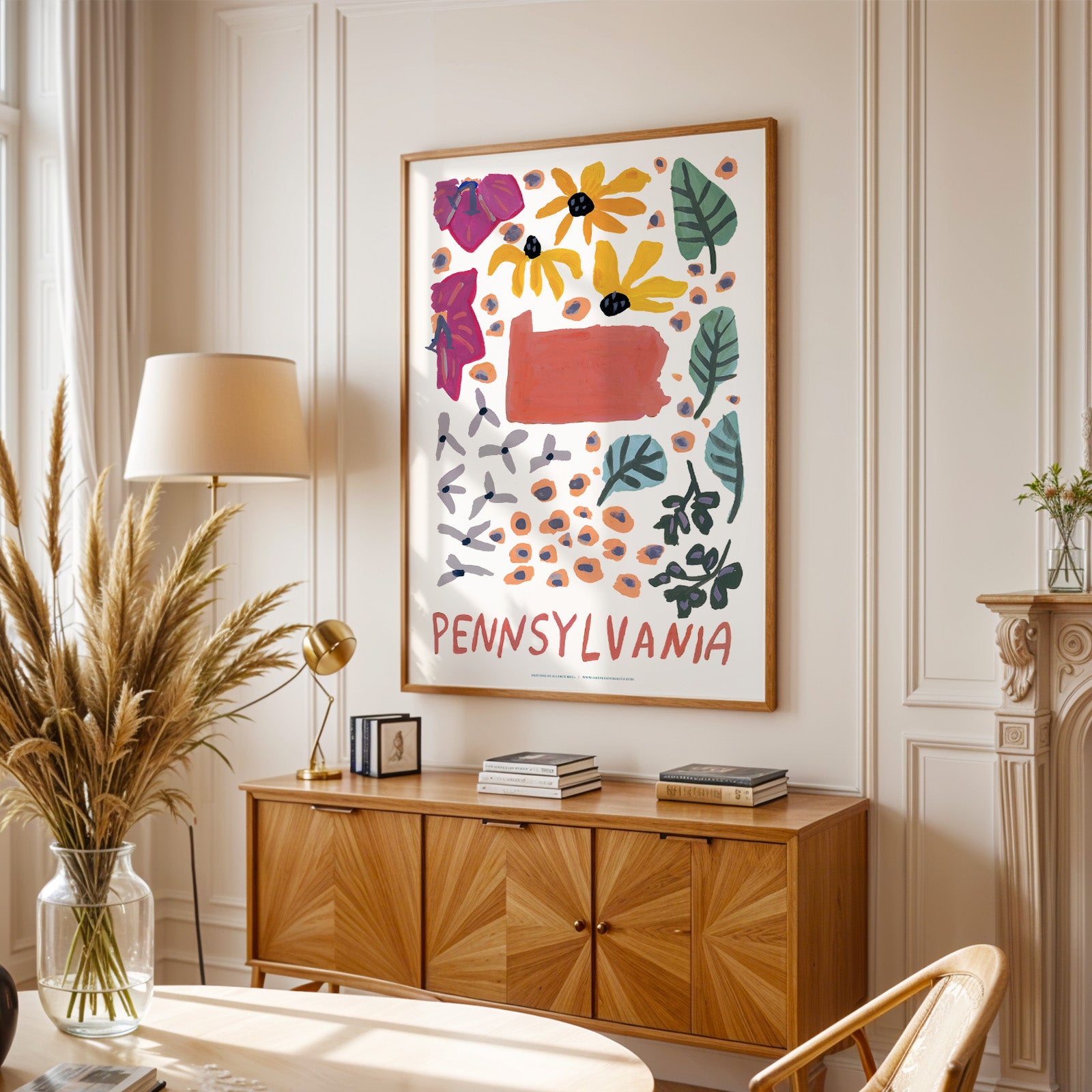 Pennsylvania American Gouache Print