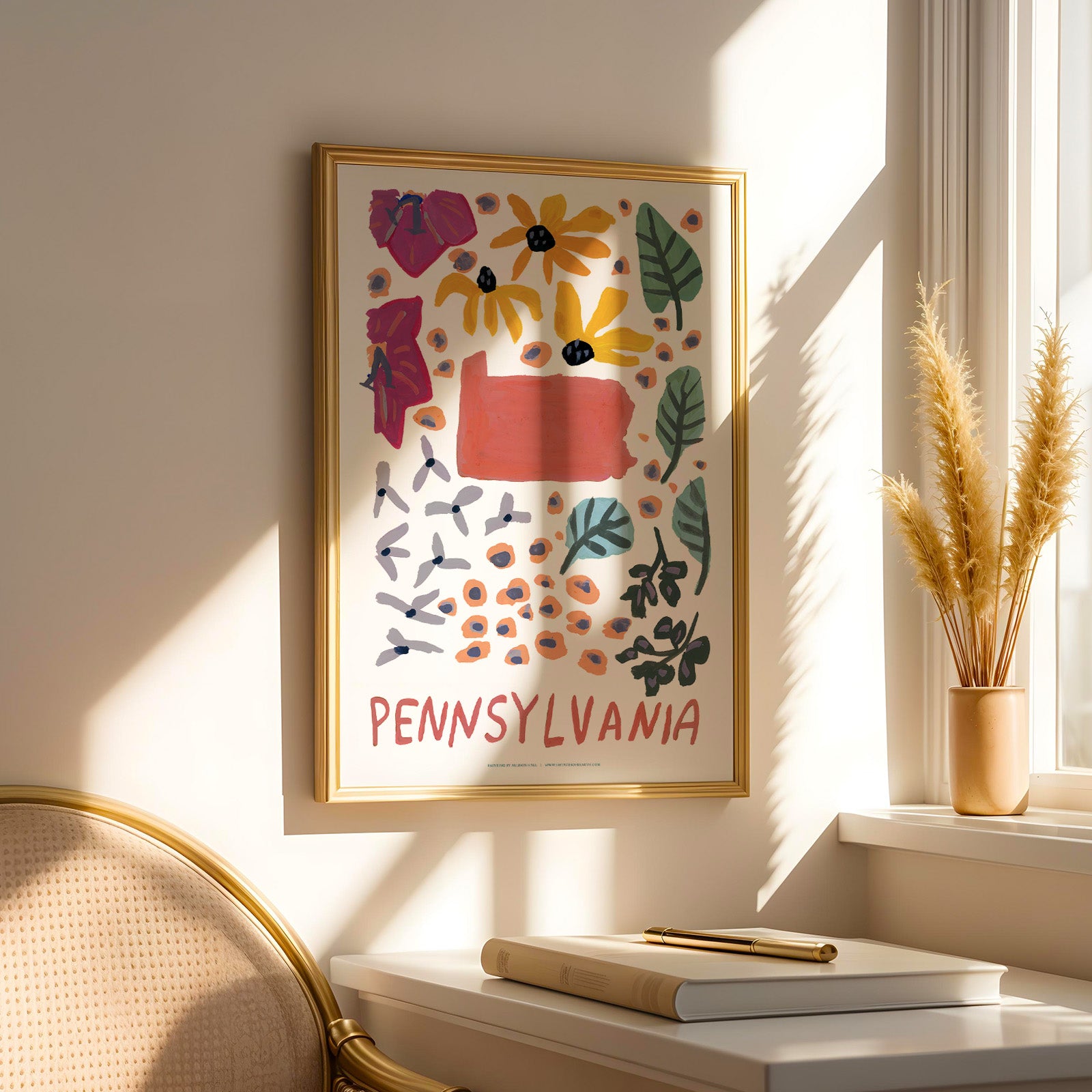 Pennsylvania American Gouache Print