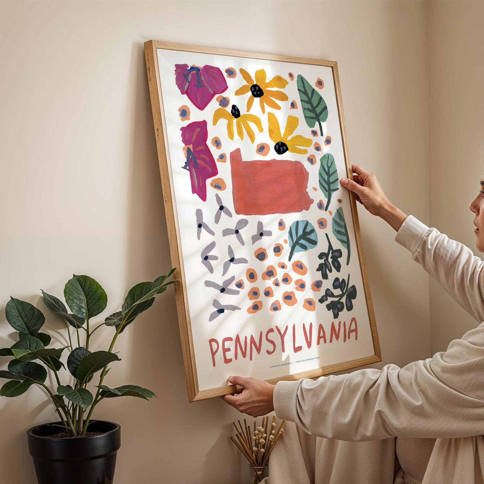 Pennsylvania American Gouache Print