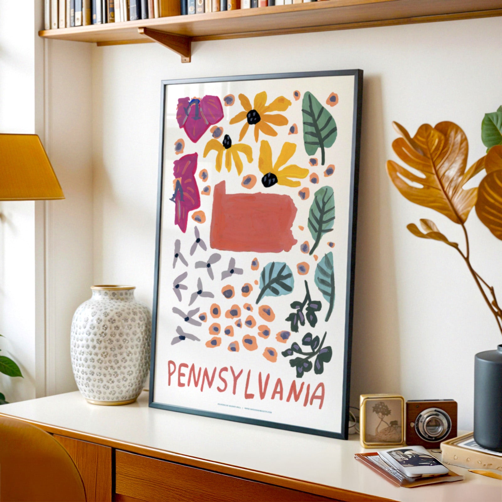 Pennsylvania American Gouache Print