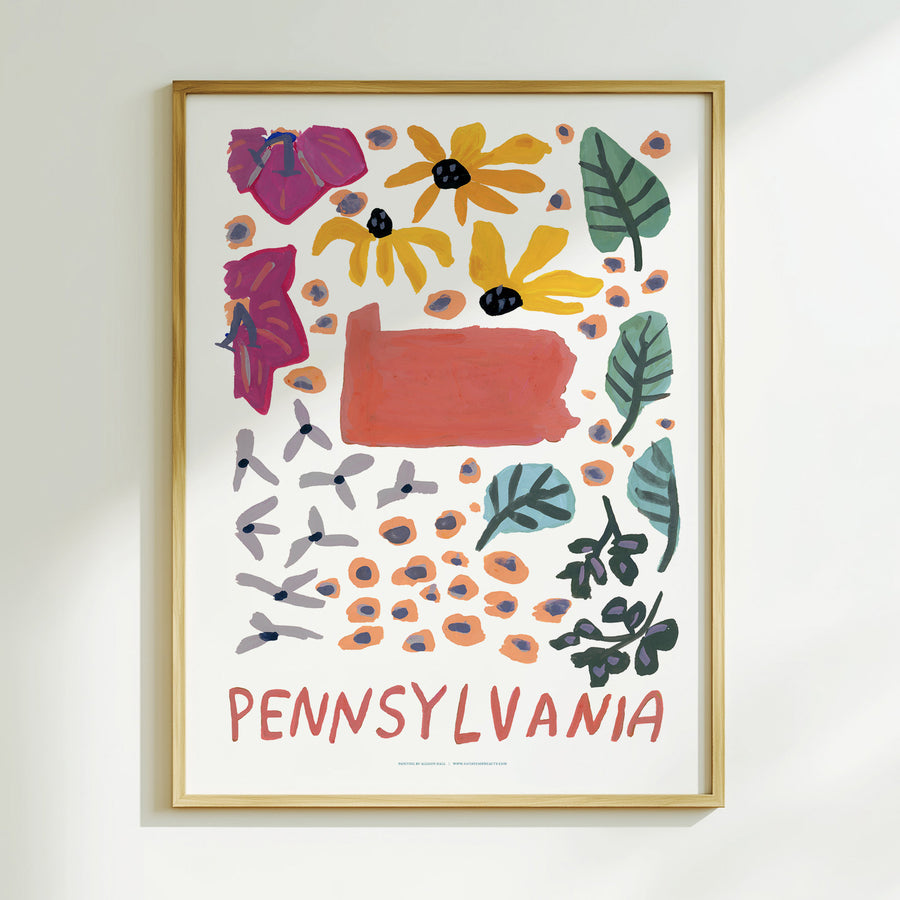 Pennsylvania American Gouache Print