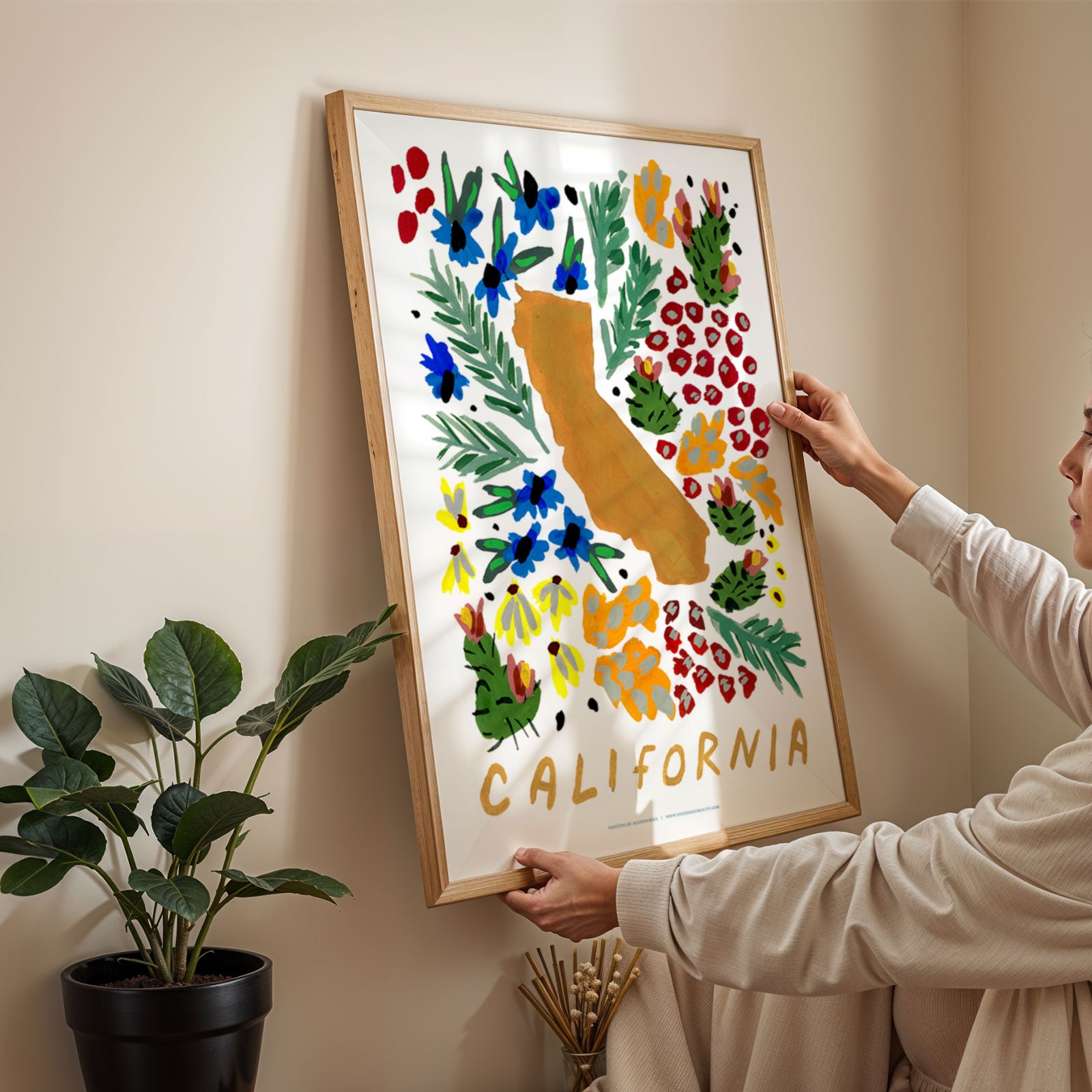 California American Gouache Print