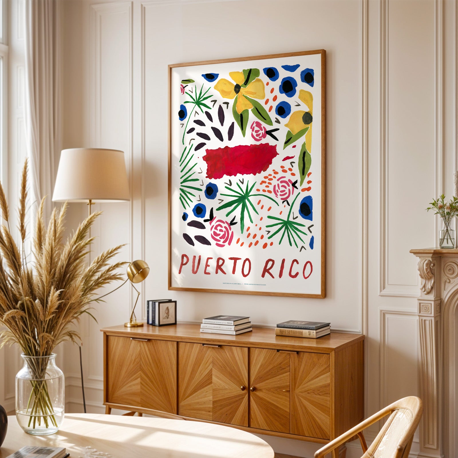 Puerto Rico American Gouache Print