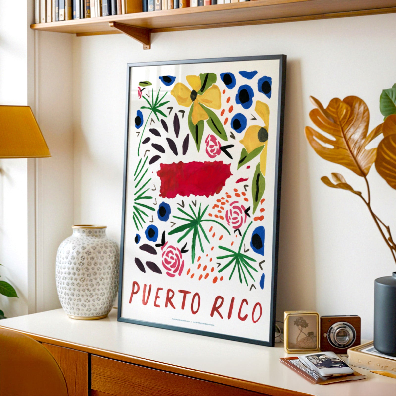 Puerto Rico American Gouache Print