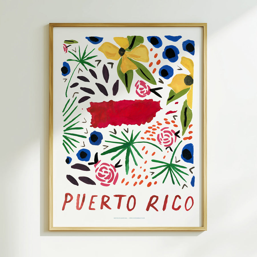 Puerto Rico American Gouache Print