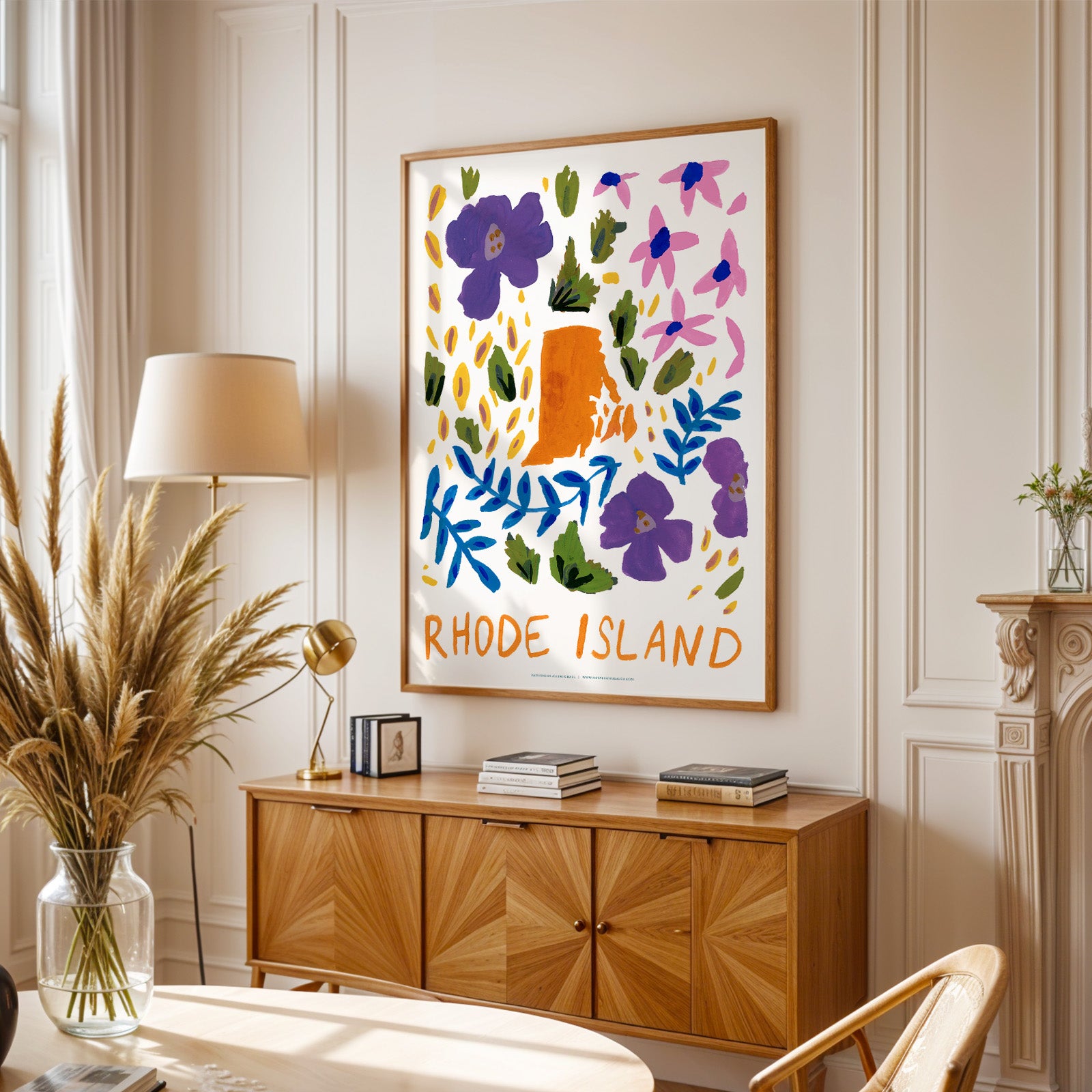 Rhode Island American Gouache Print