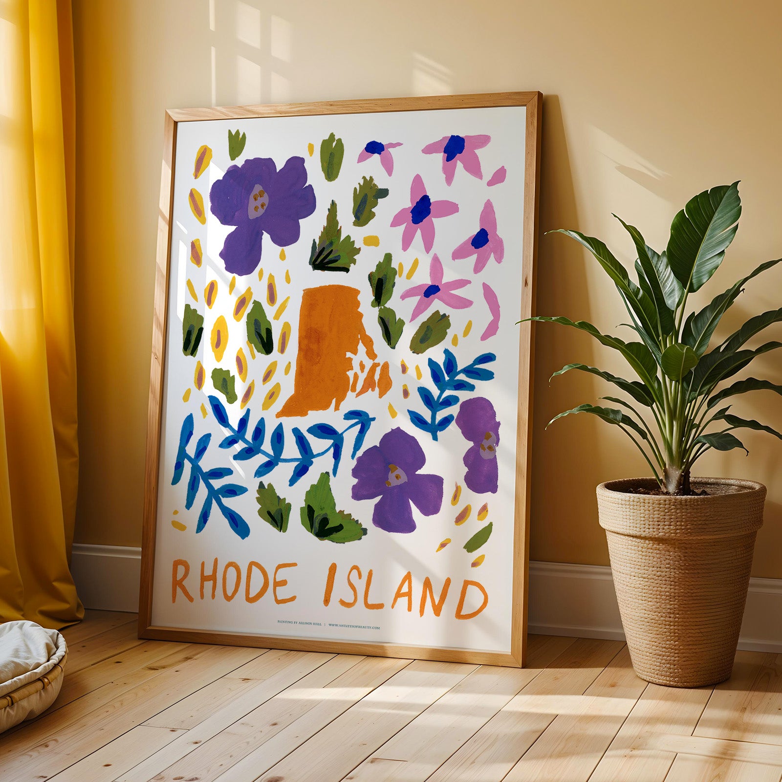 Rhode Island American Gouache Print