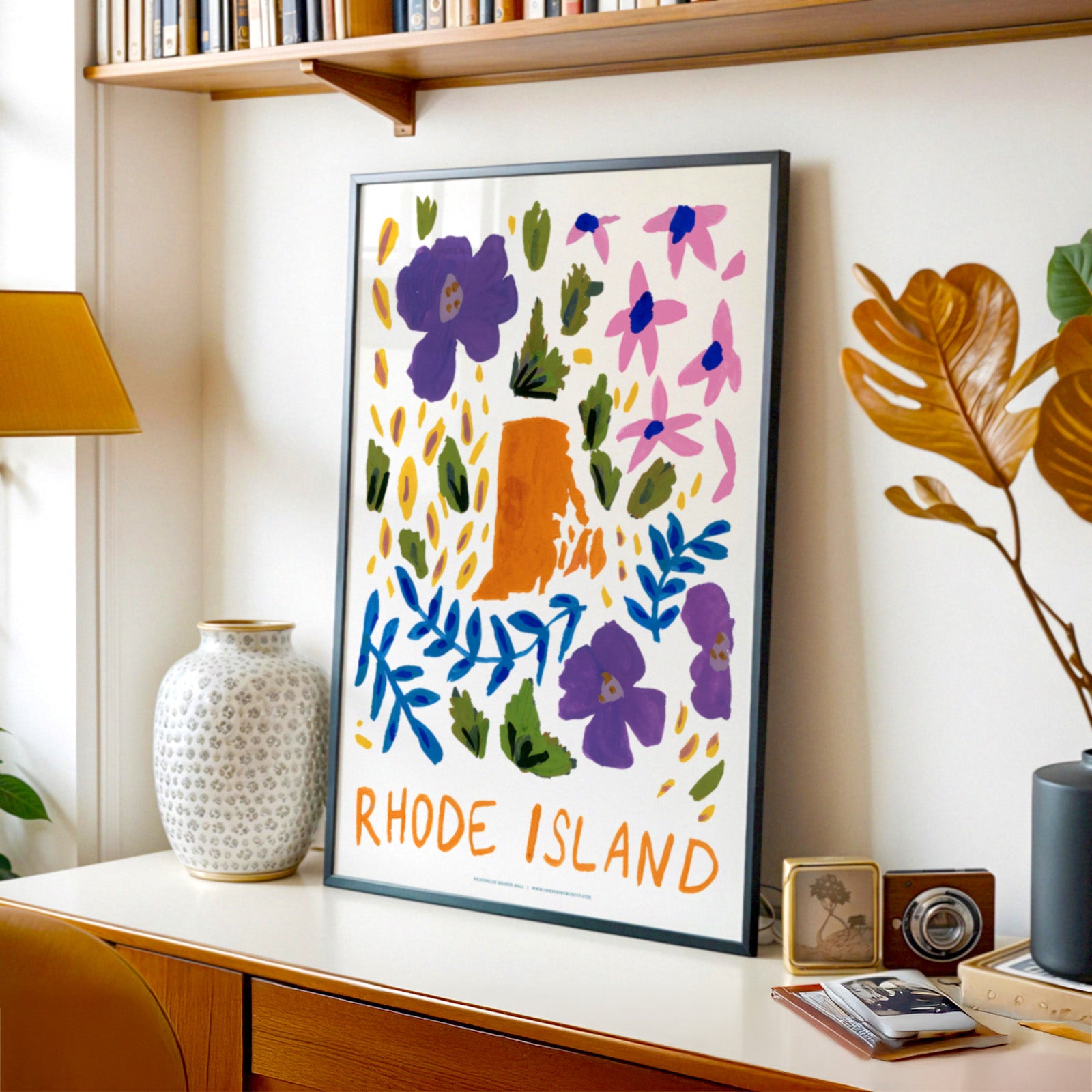 Rhode Island American Gouache Print