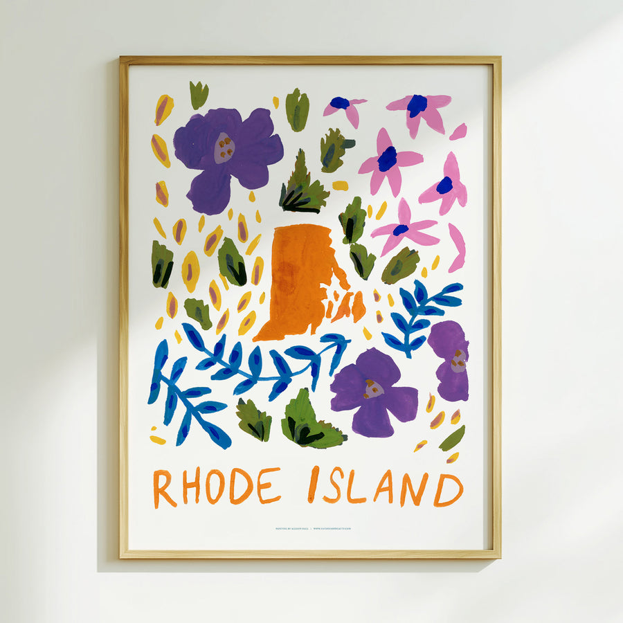 Rhode Island American Gouache Print