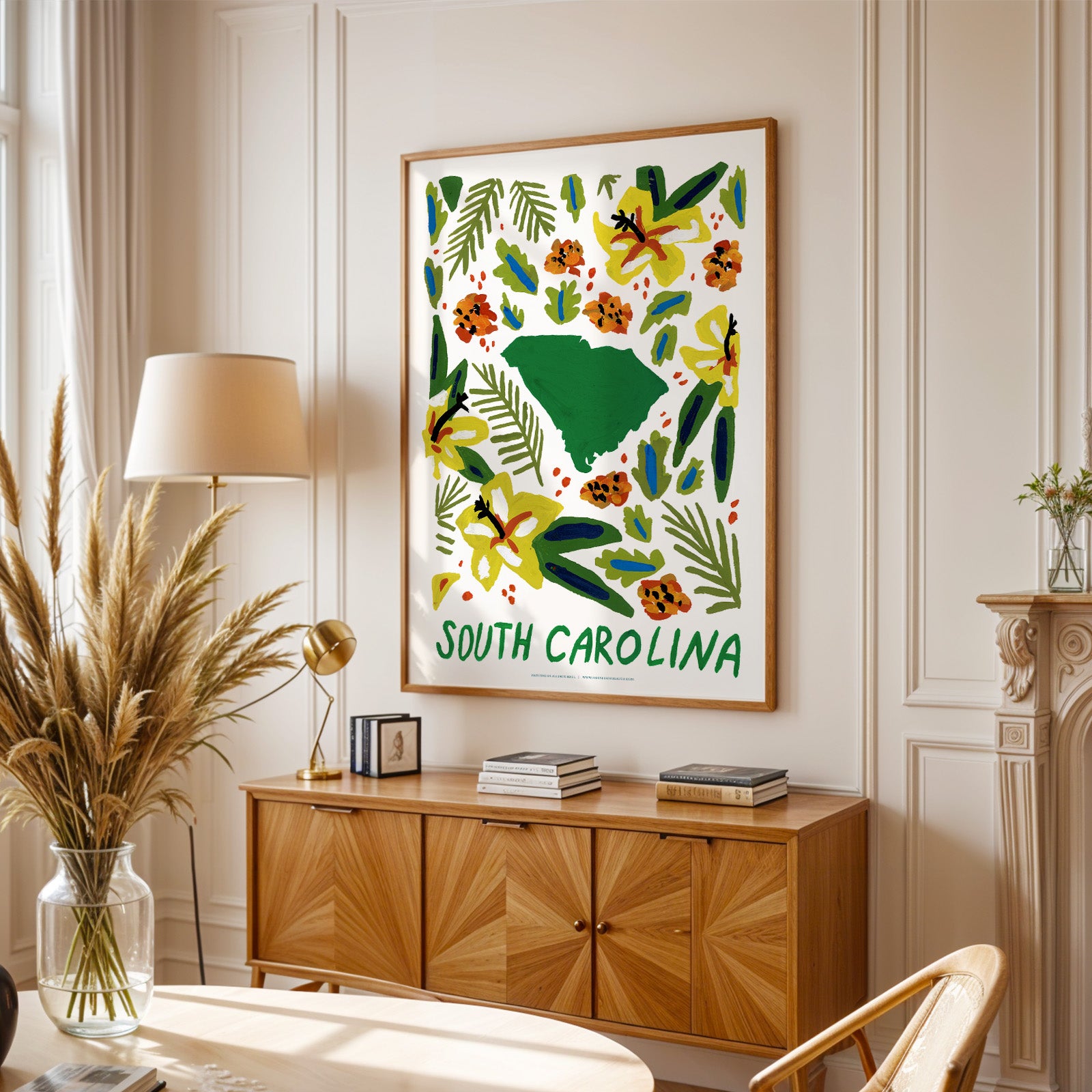 South Carolina American Gouache Print
