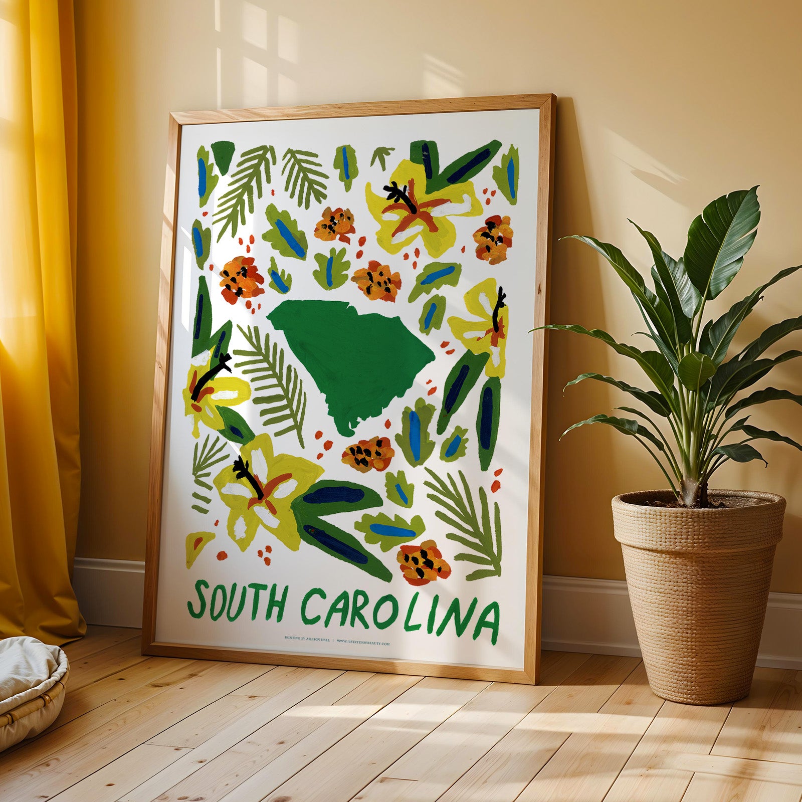South Carolina American Gouache Print