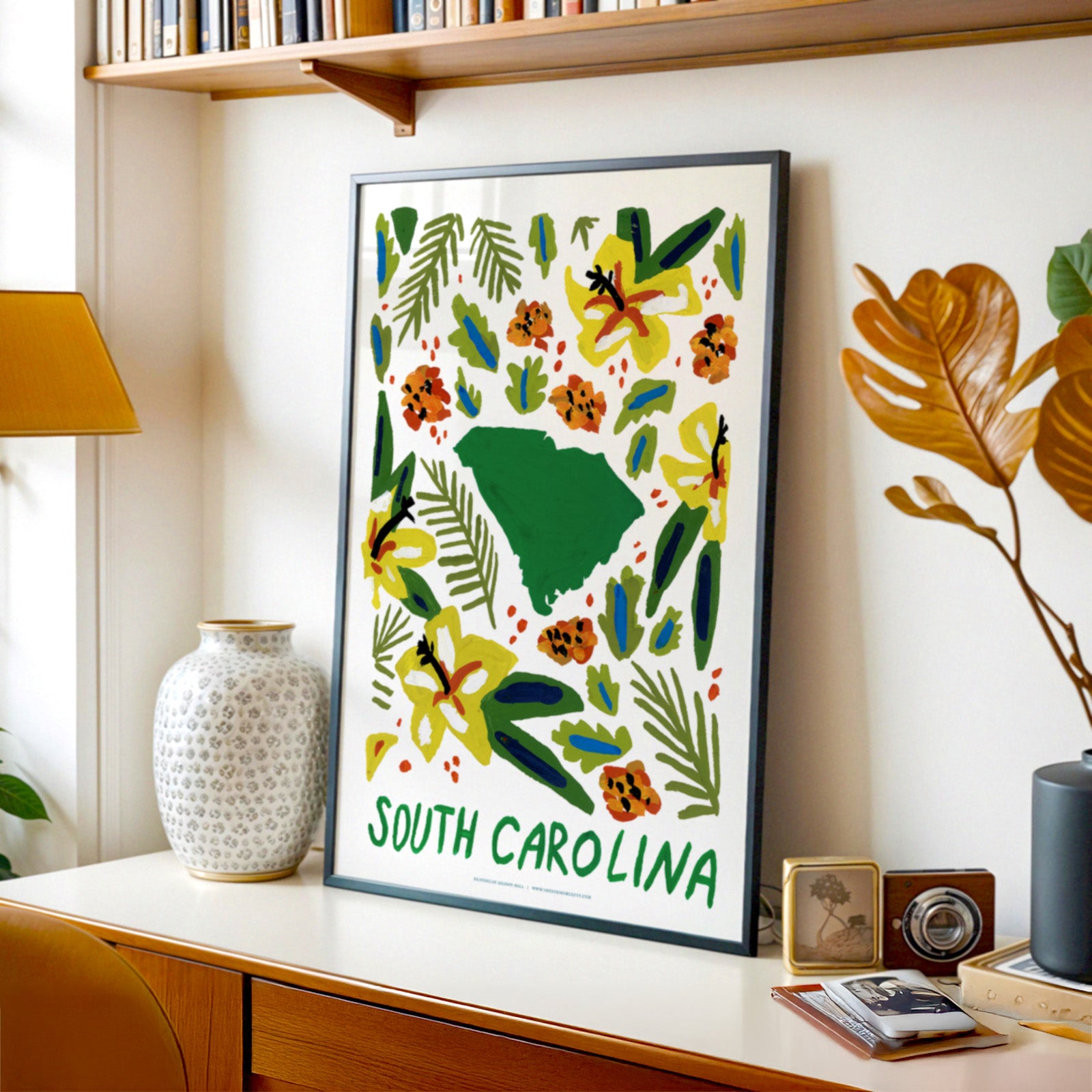 South Carolina American Gouache Print