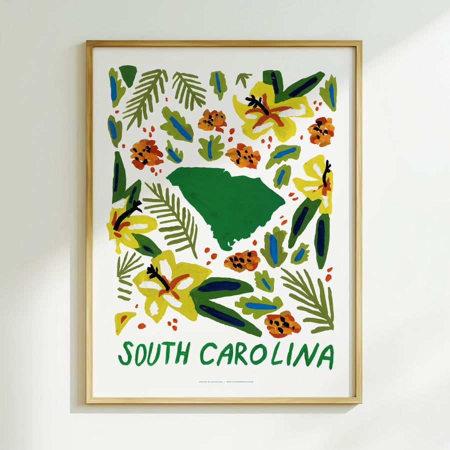 South Carolina American Gouache Print