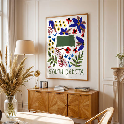 South Dakota American Gouache Print