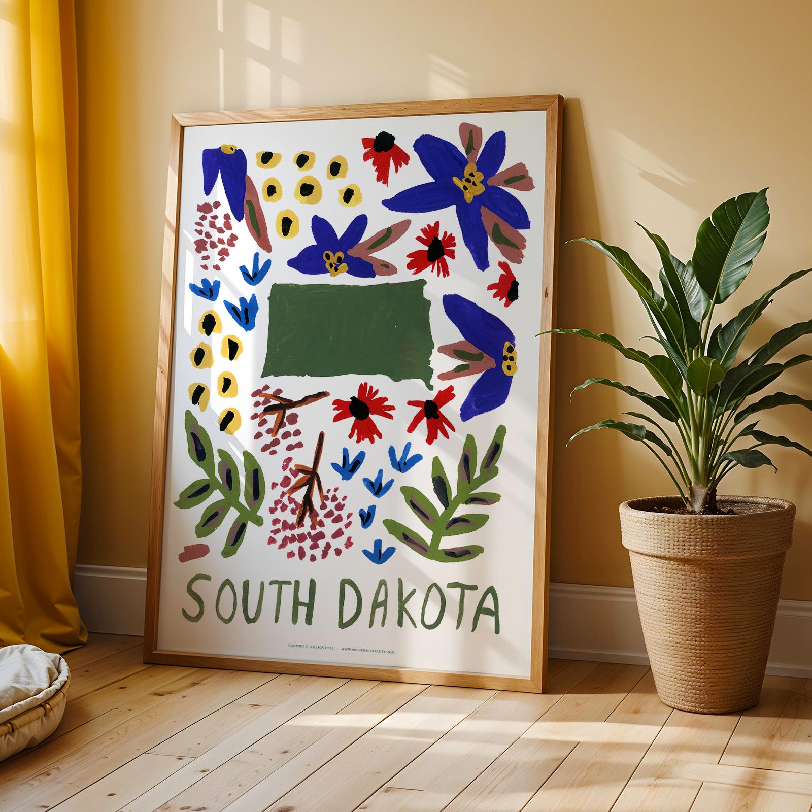South Dakota American Gouache Print