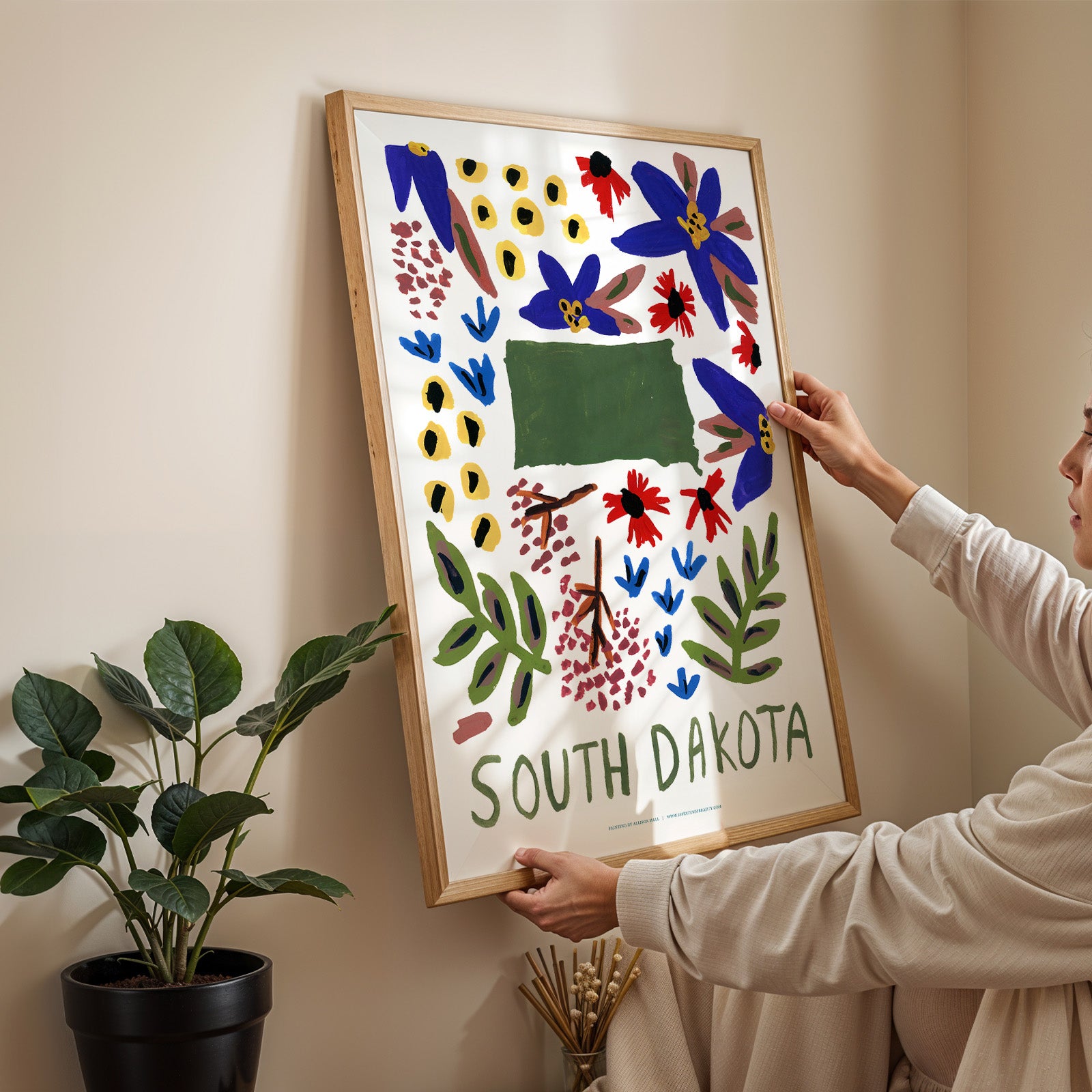 South Dakota American Gouache Print