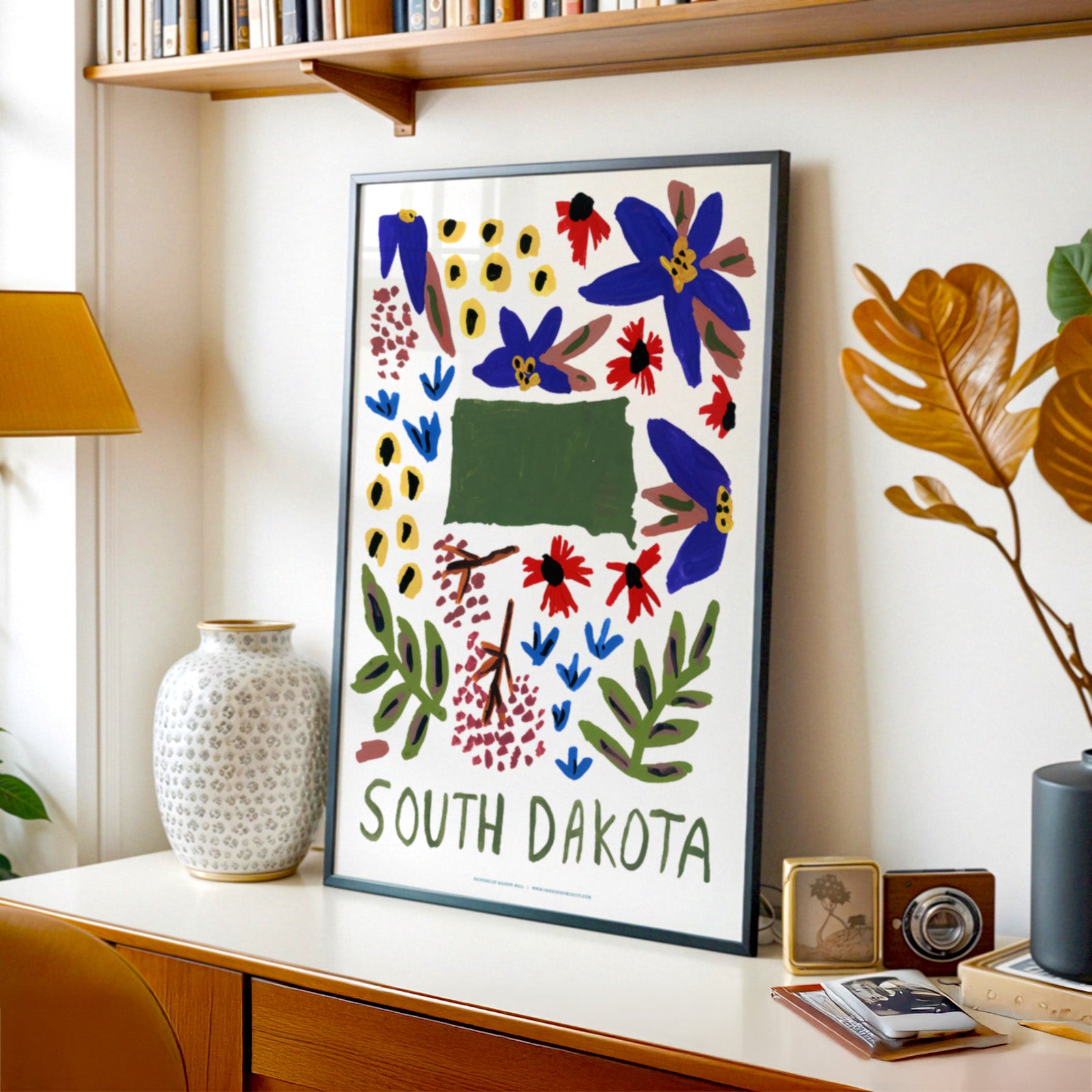 South Dakota American Gouache Print