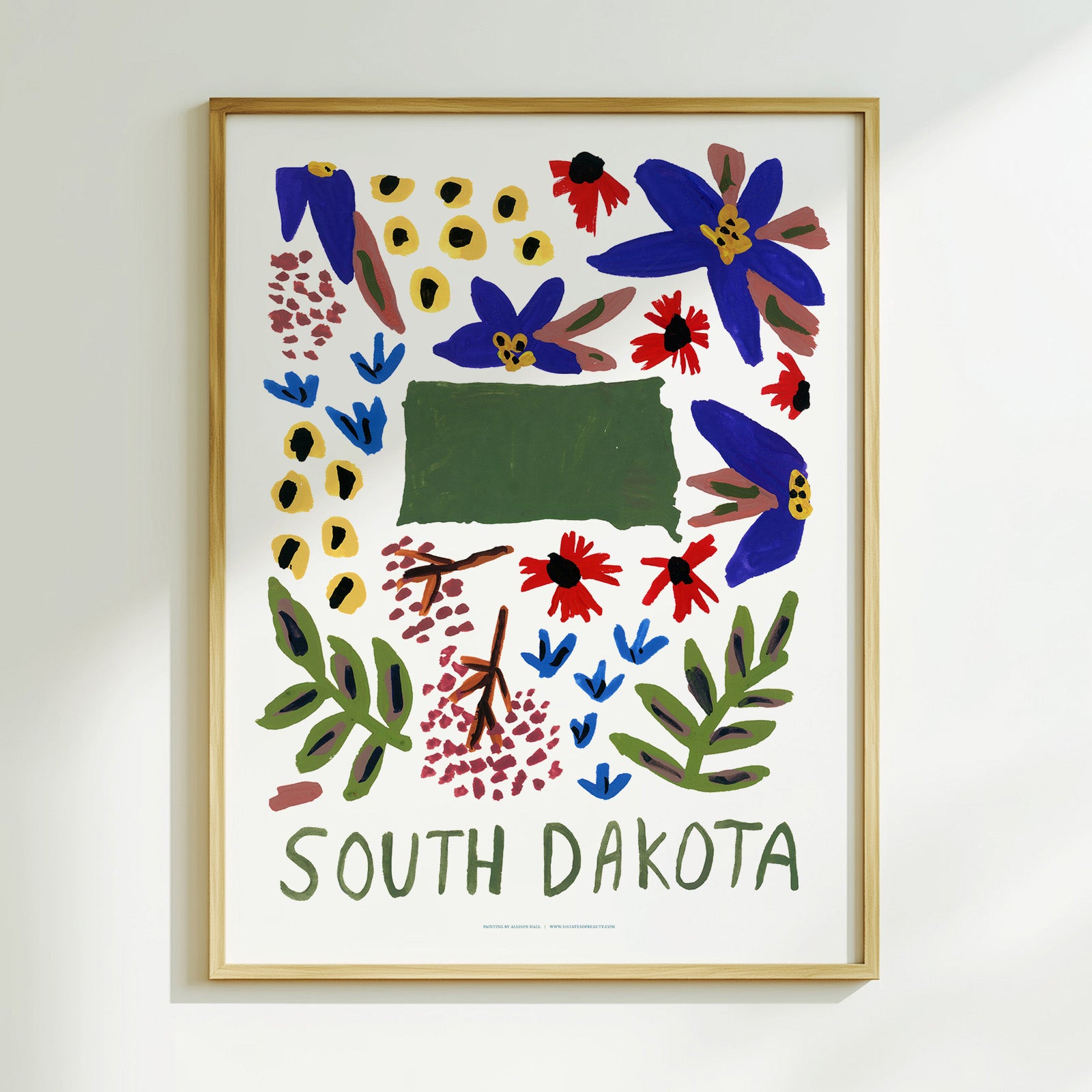 South Dakota American Gouache Print