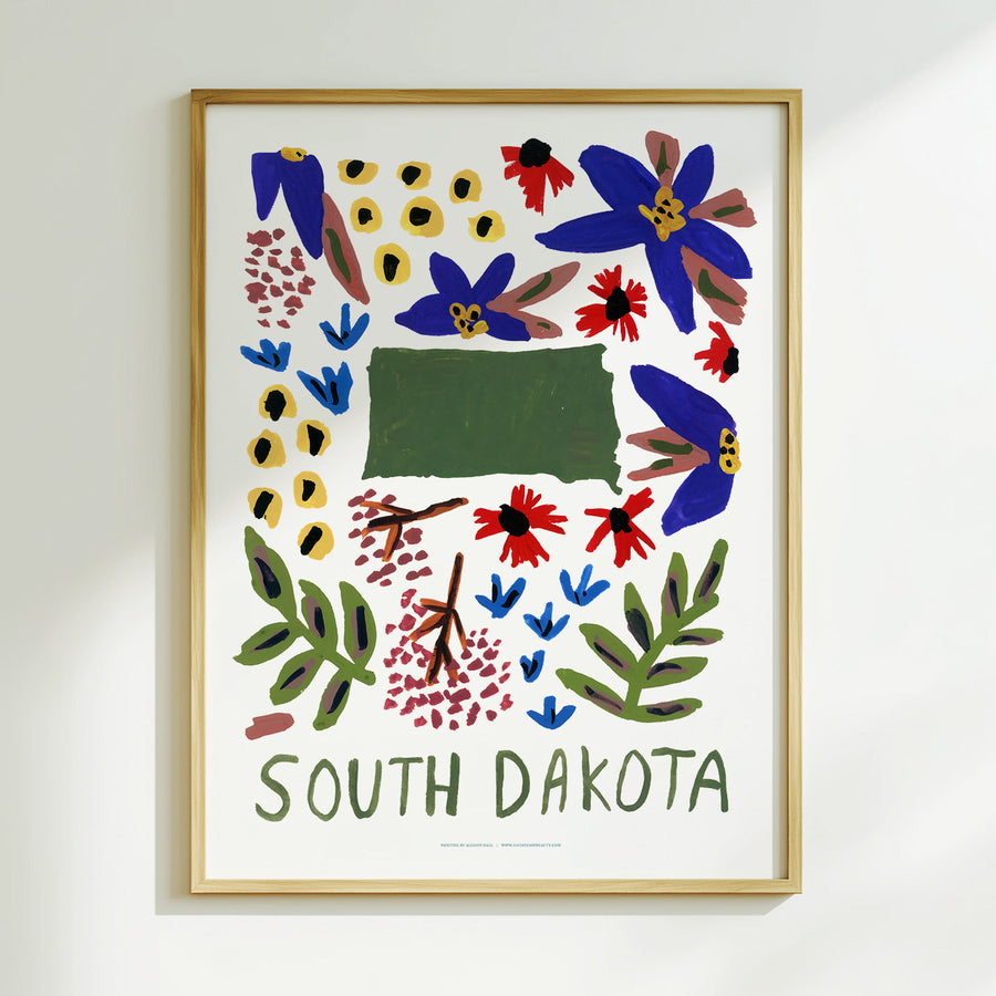 South Dakota American Gouache Print