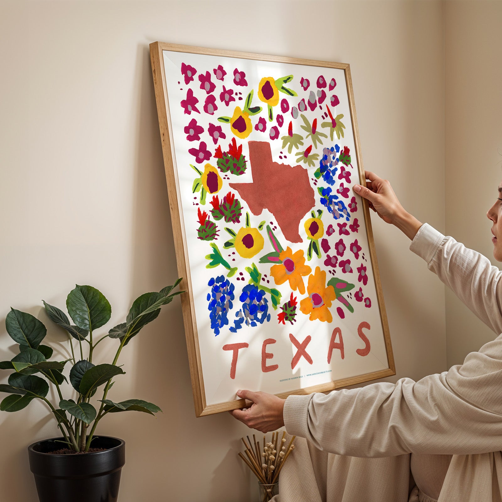 Texas American Gouache Print