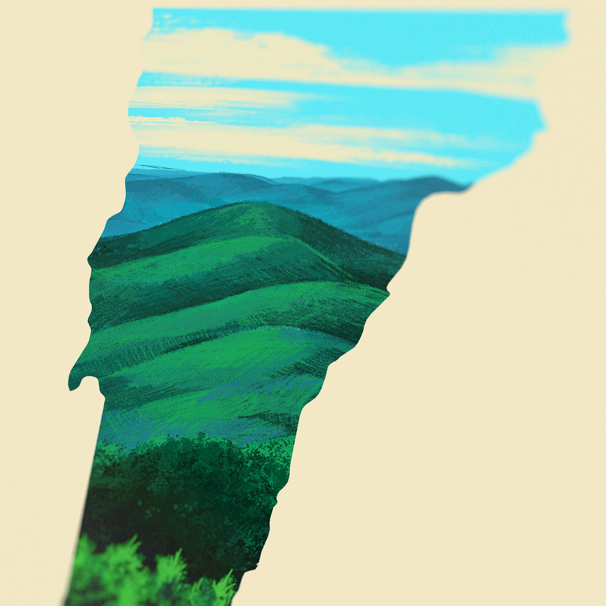 Vermont Green Mountain Print