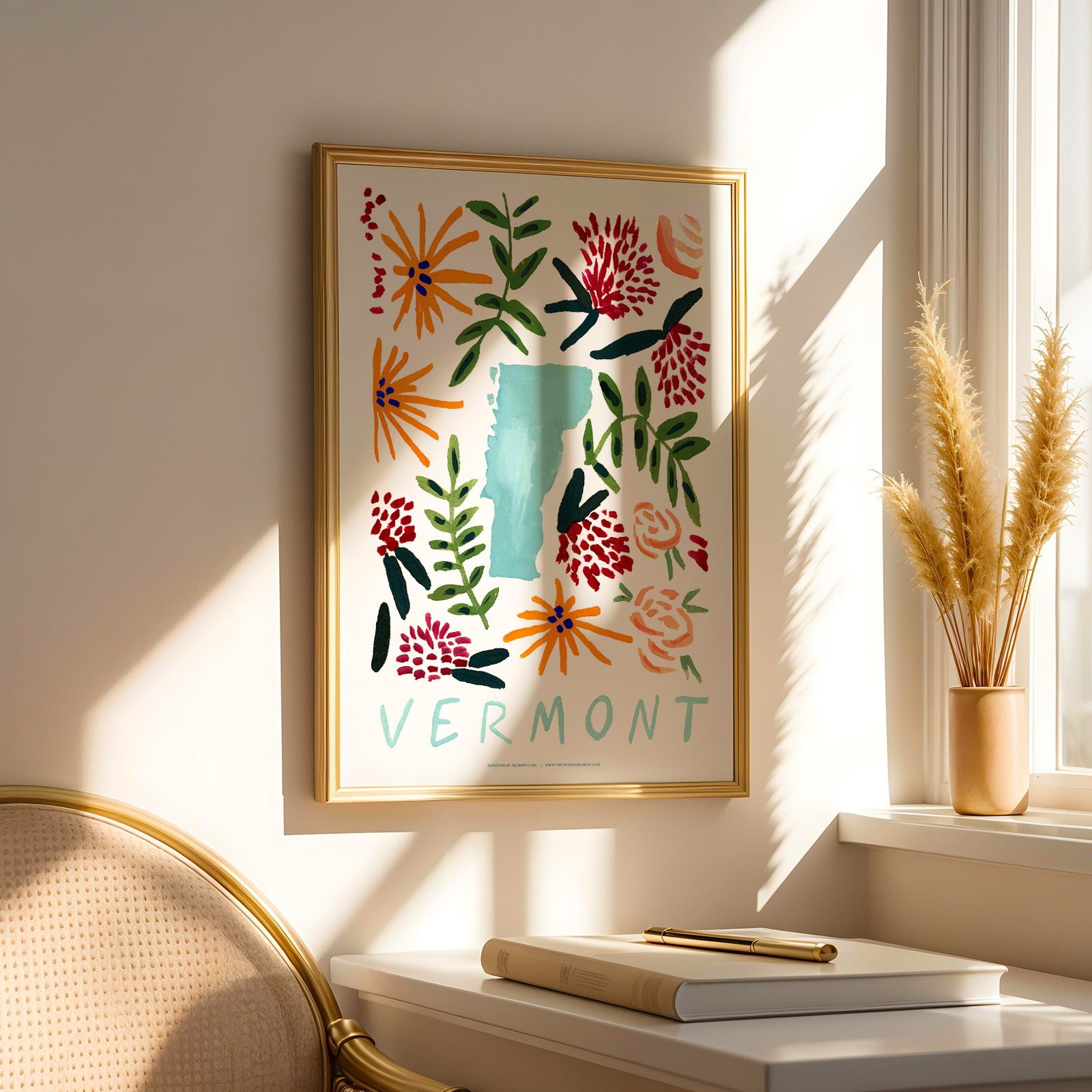 Vermont American Gouache Print