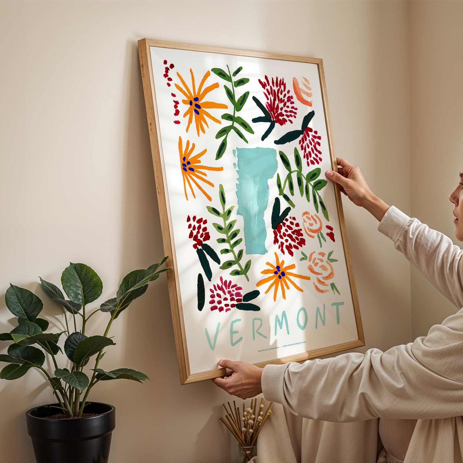 Vermont American Gouache Print