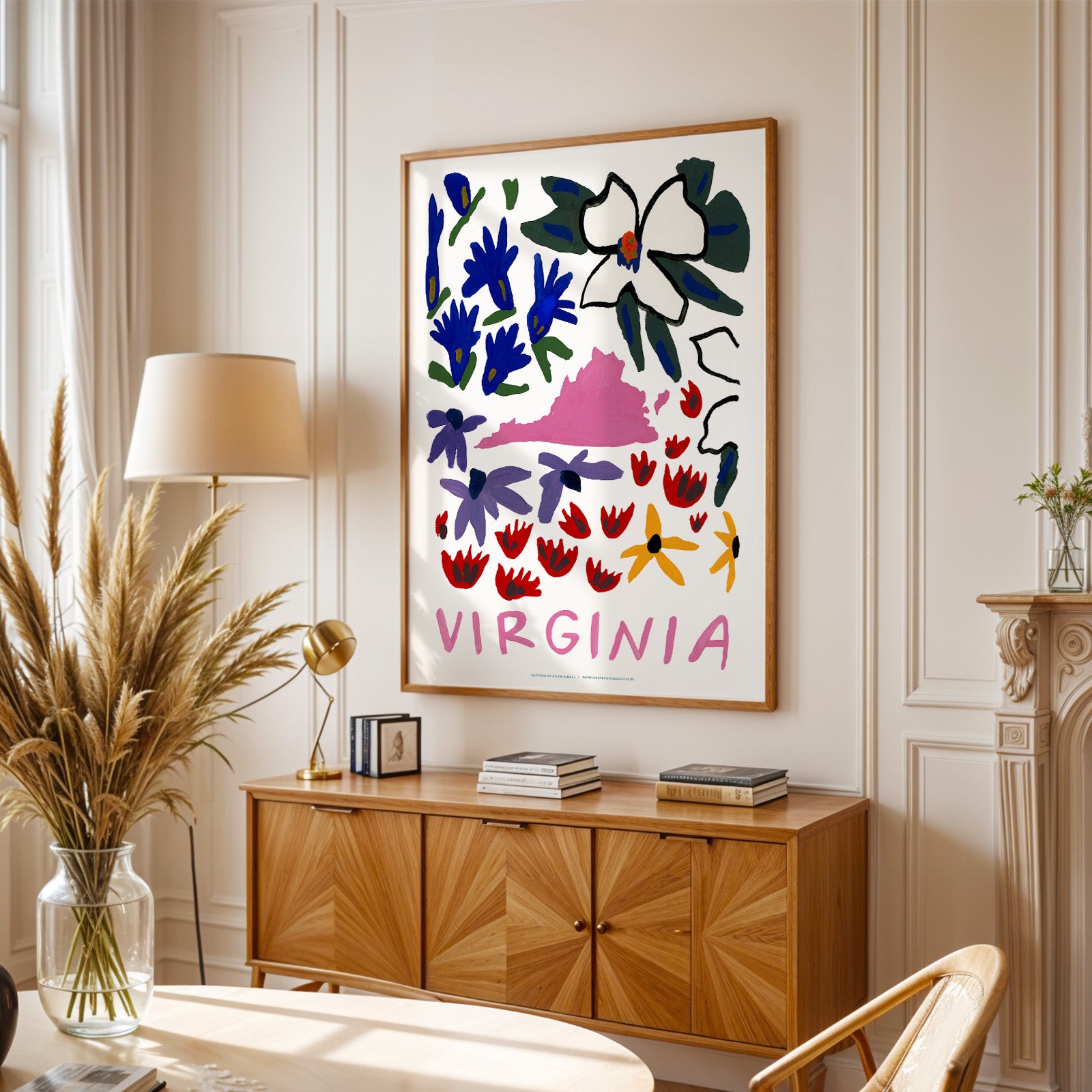 Virginia American Gouache Print