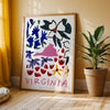 Virginia American Gouache Print