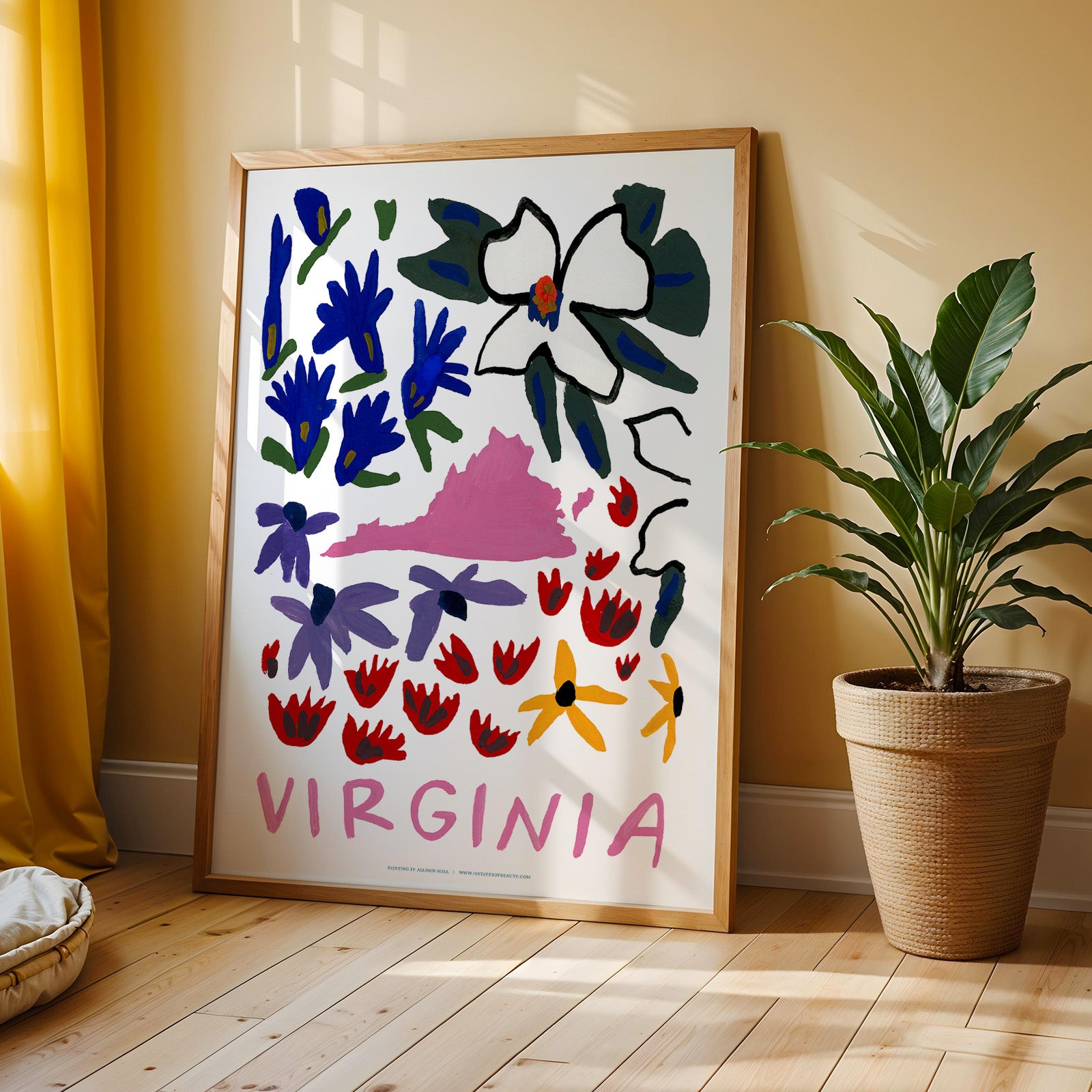 Virginia American Gouache Print