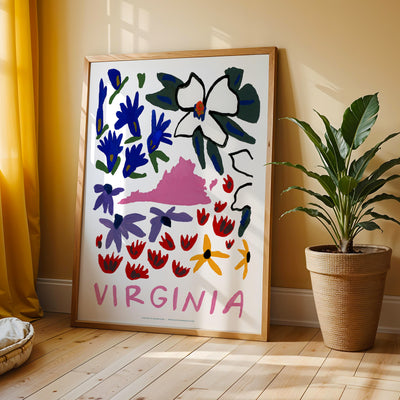 Virginia American Gouache Print