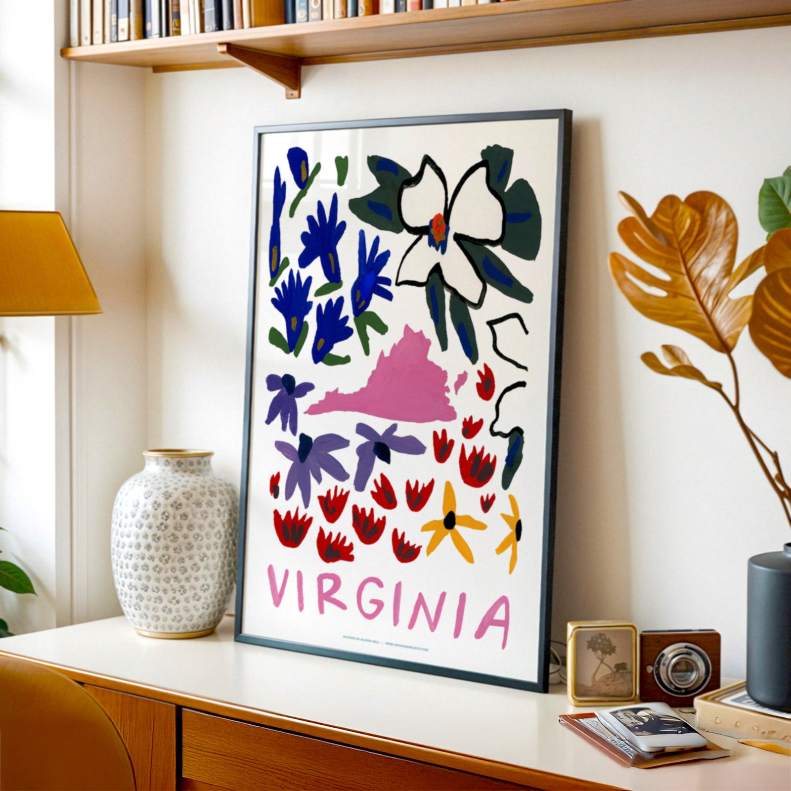 Virginia American Gouache Print