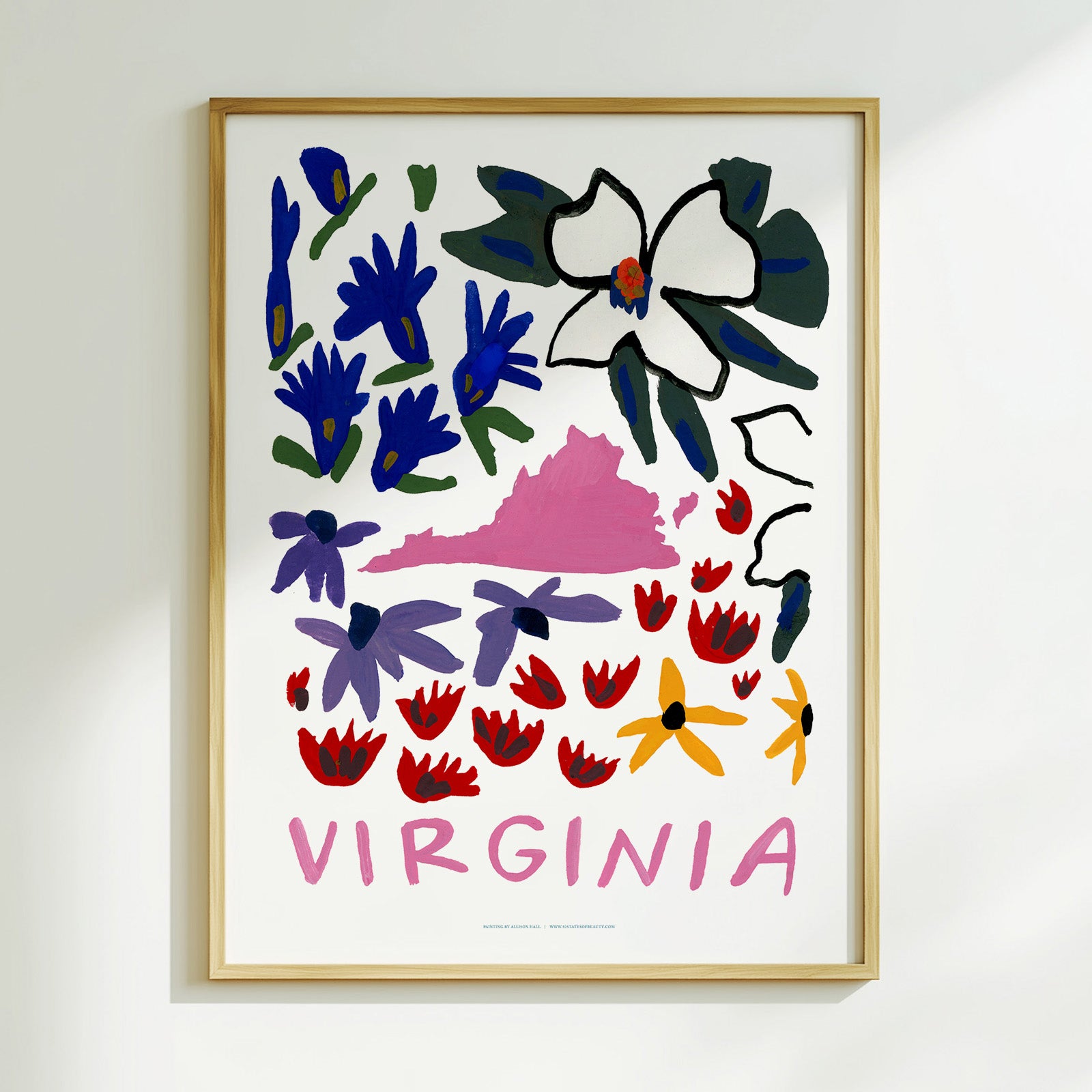 Virginia American Gouache Print
