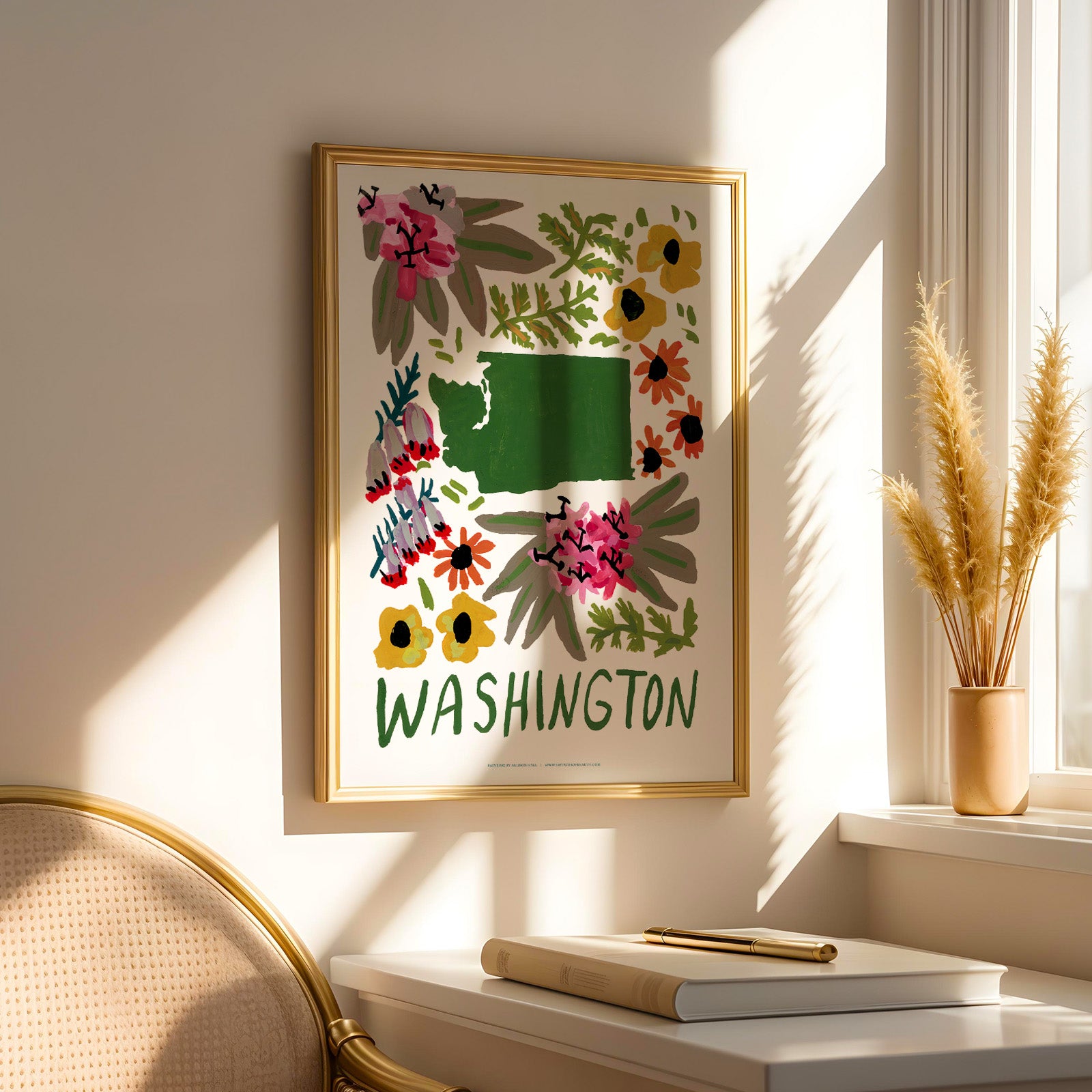 Washington American Gouache Print