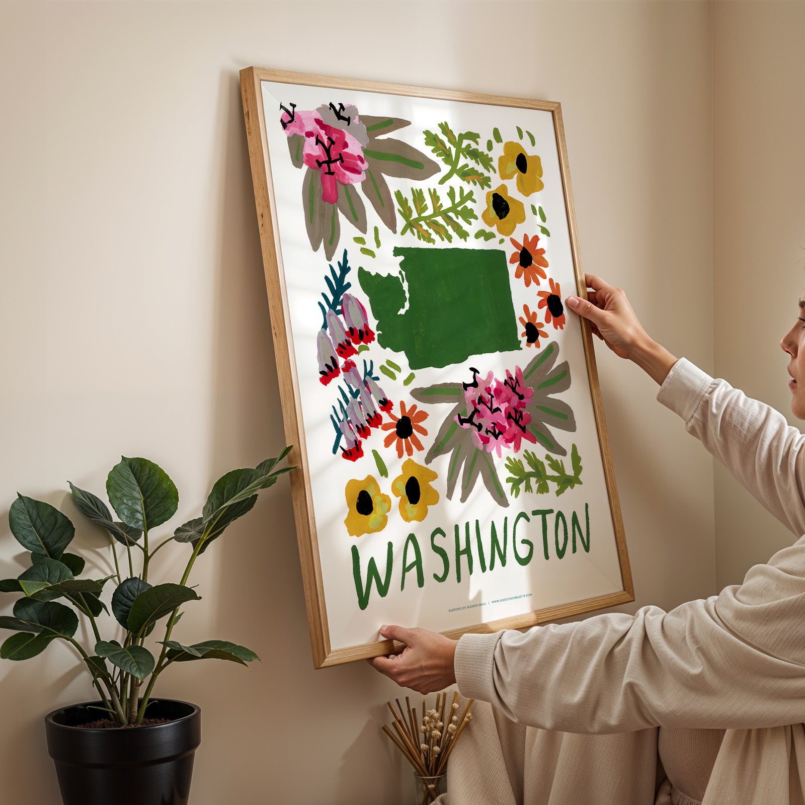 Washington American Gouache Print