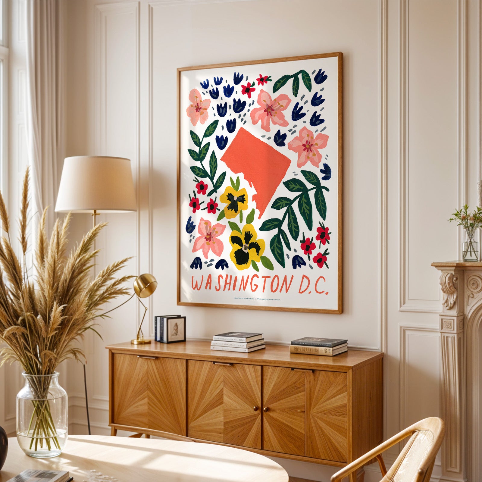 Washington DC American Gouache Print