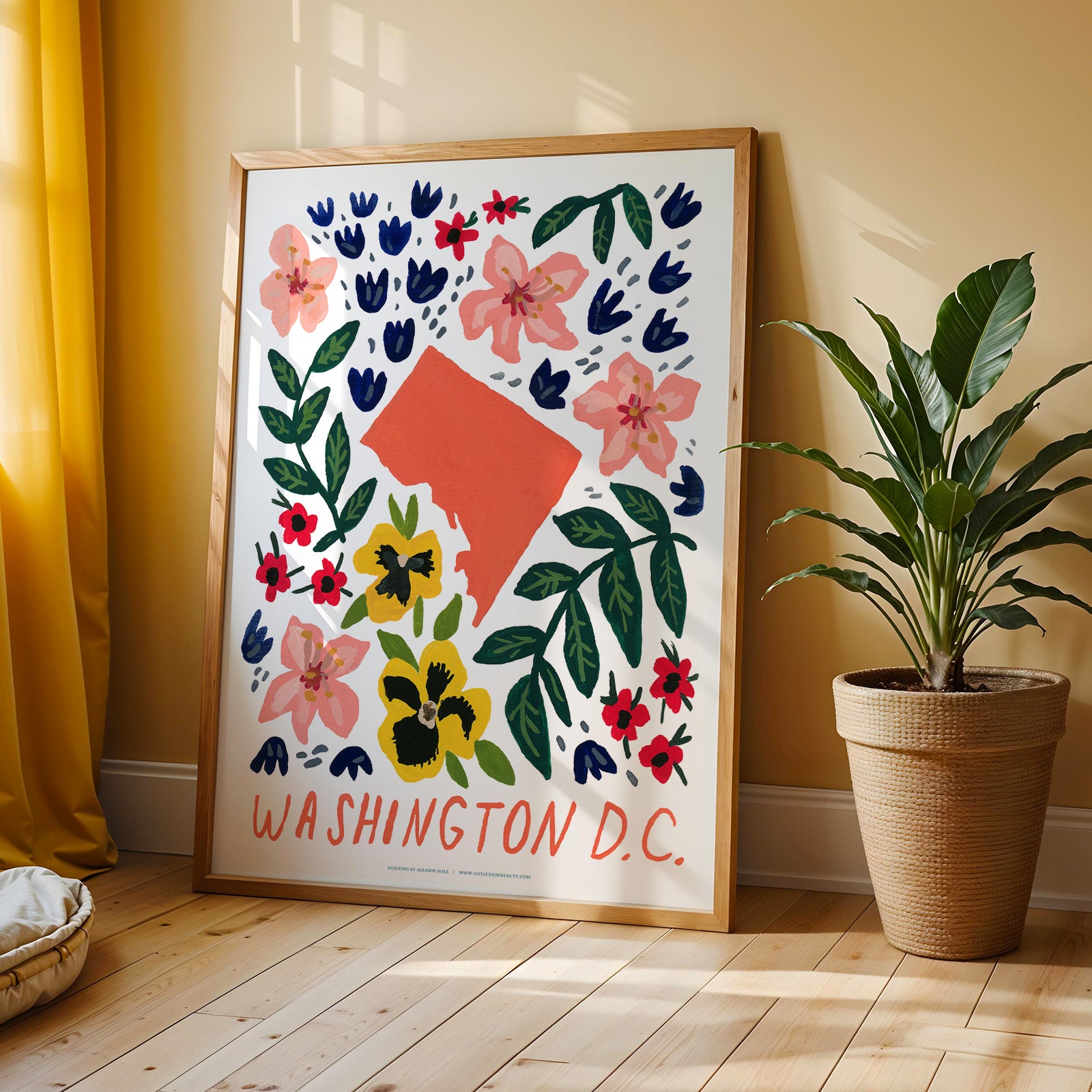 Washington DC American Gouache Print