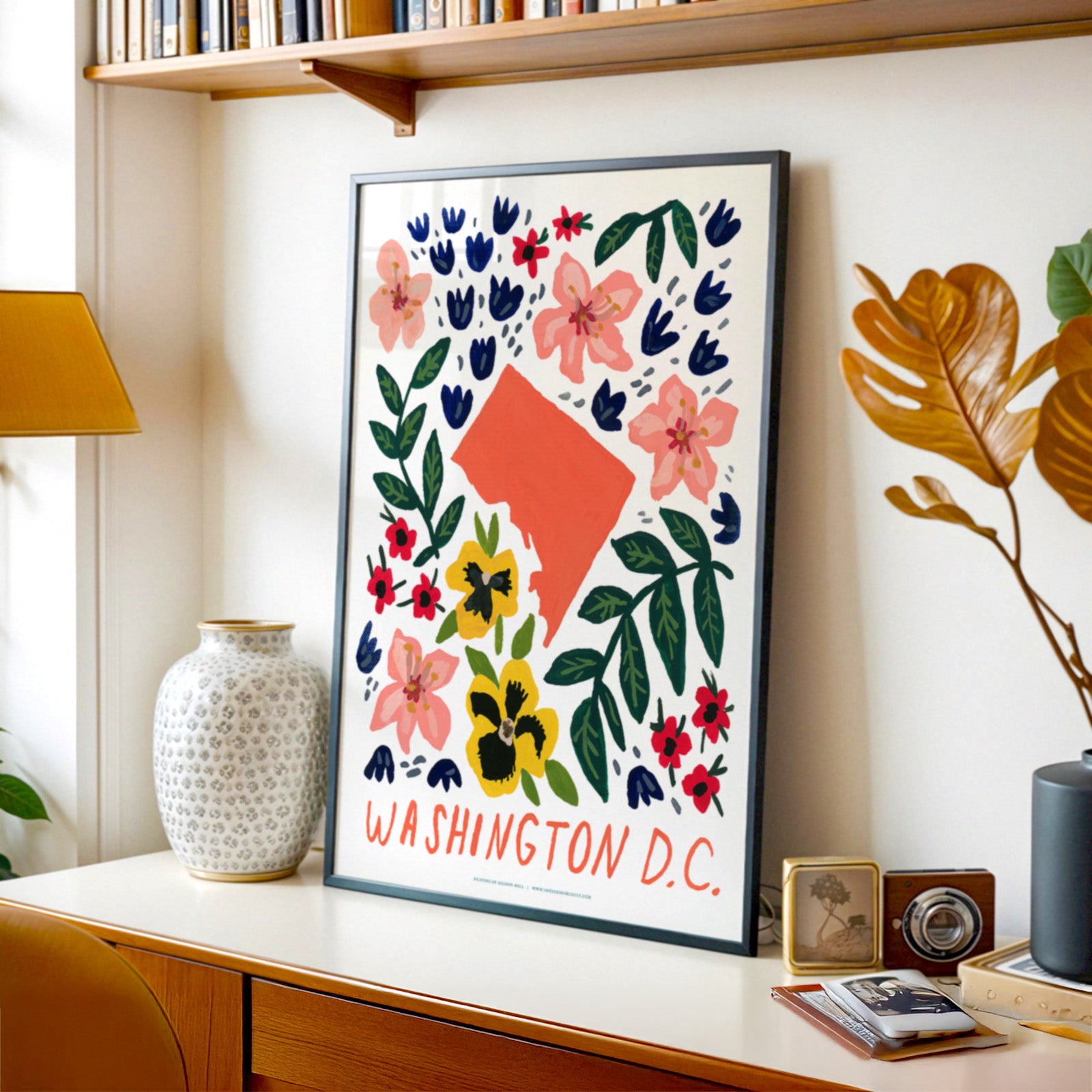 Washington DC American Gouache Print